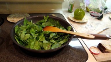 I'm sauteing some Spinach